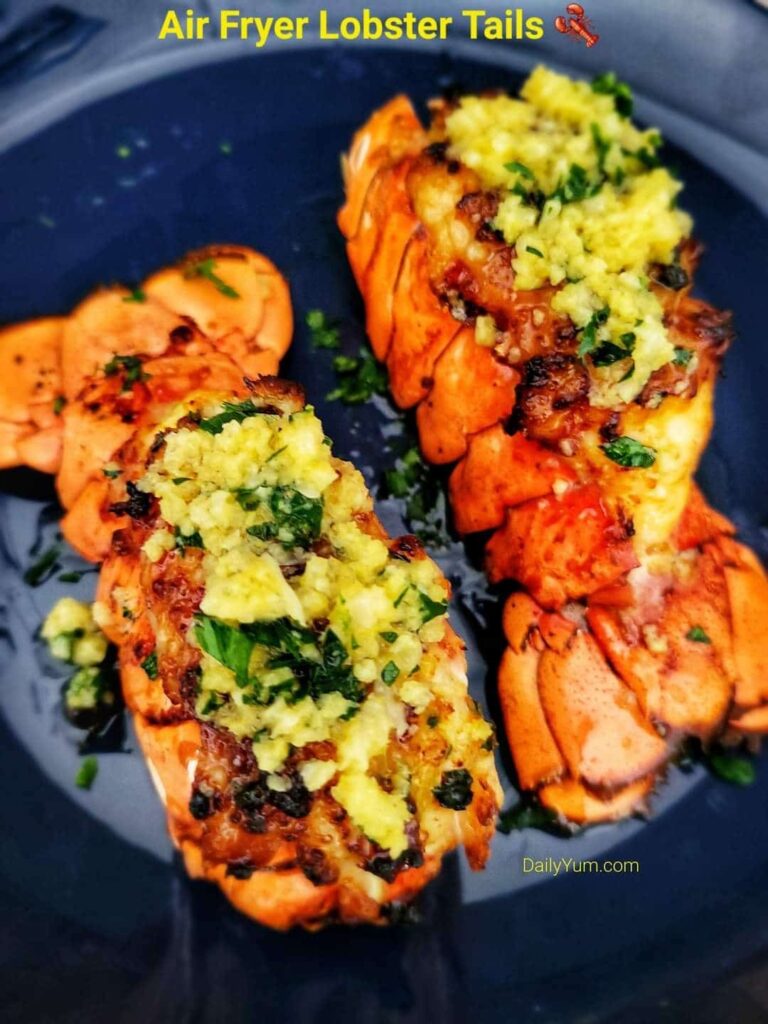 Air Fryer Lobster Tails with Buttery Garlic Lemon Herb Sauce Daily Yum