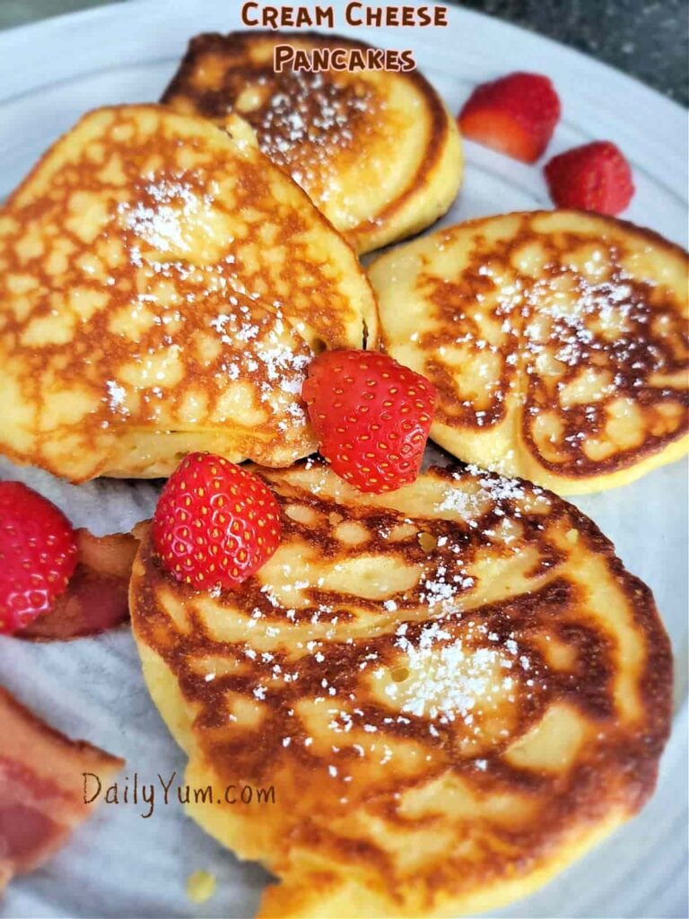 Delicious LowCarb Cream Cheese Pancakes Daily Yum